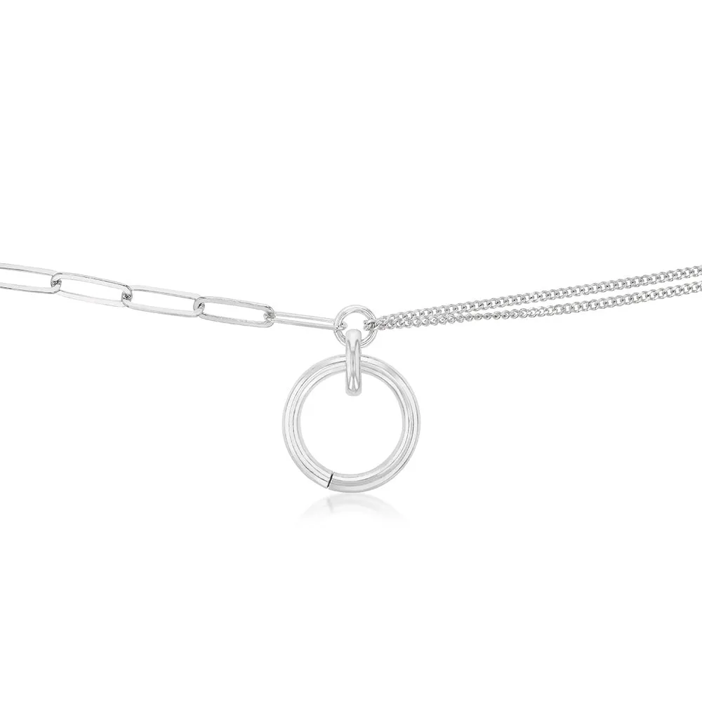 Sterling Silver Circle Of Life Pendnt On 42 3cm Fancy Chain