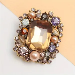 Stylish Luxury Style Sparkling Rhinestone Brooch Unisex Individual Pin Accessory