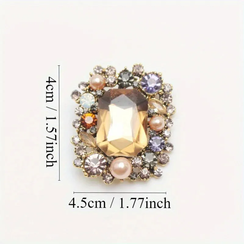Stylish Luxury Style Sparkling Rhinestone Brooch Unisex Individual Pin Accessory