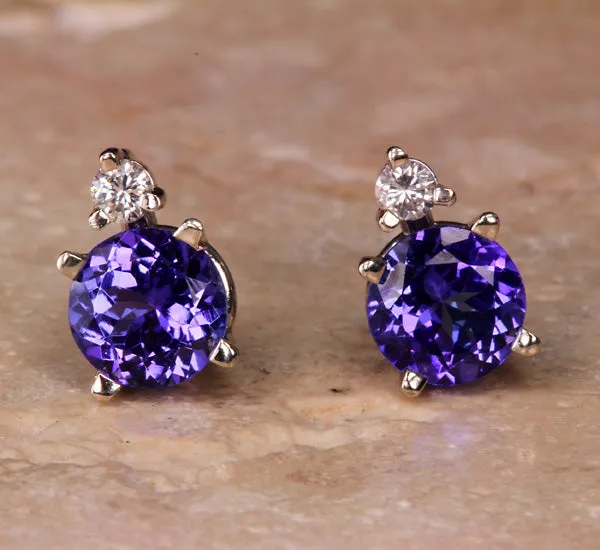 Tanzanite Earrings 1.53 Carat AAA Color