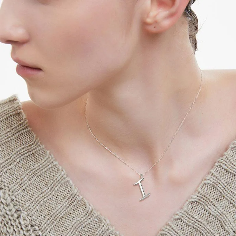 Tokyo Mart Letter Initial I Necklaces Pendant Women Girls Name Jewelry Gift 925 Sterling Silver