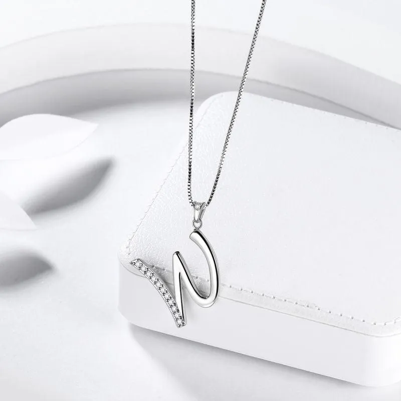 Tokyo Mart Letter Initial W Necklaces Pendant Women Girls Name Jewelry Gift 925 Sterling Silver