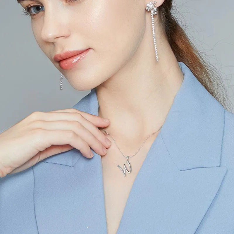 Tokyo Mart Letter Initial W Necklaces Pendant Women Girls Name Jewelry Gift 925 Sterling Silver
