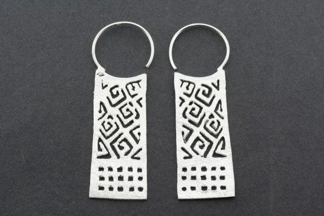 tribal  organic drop earring