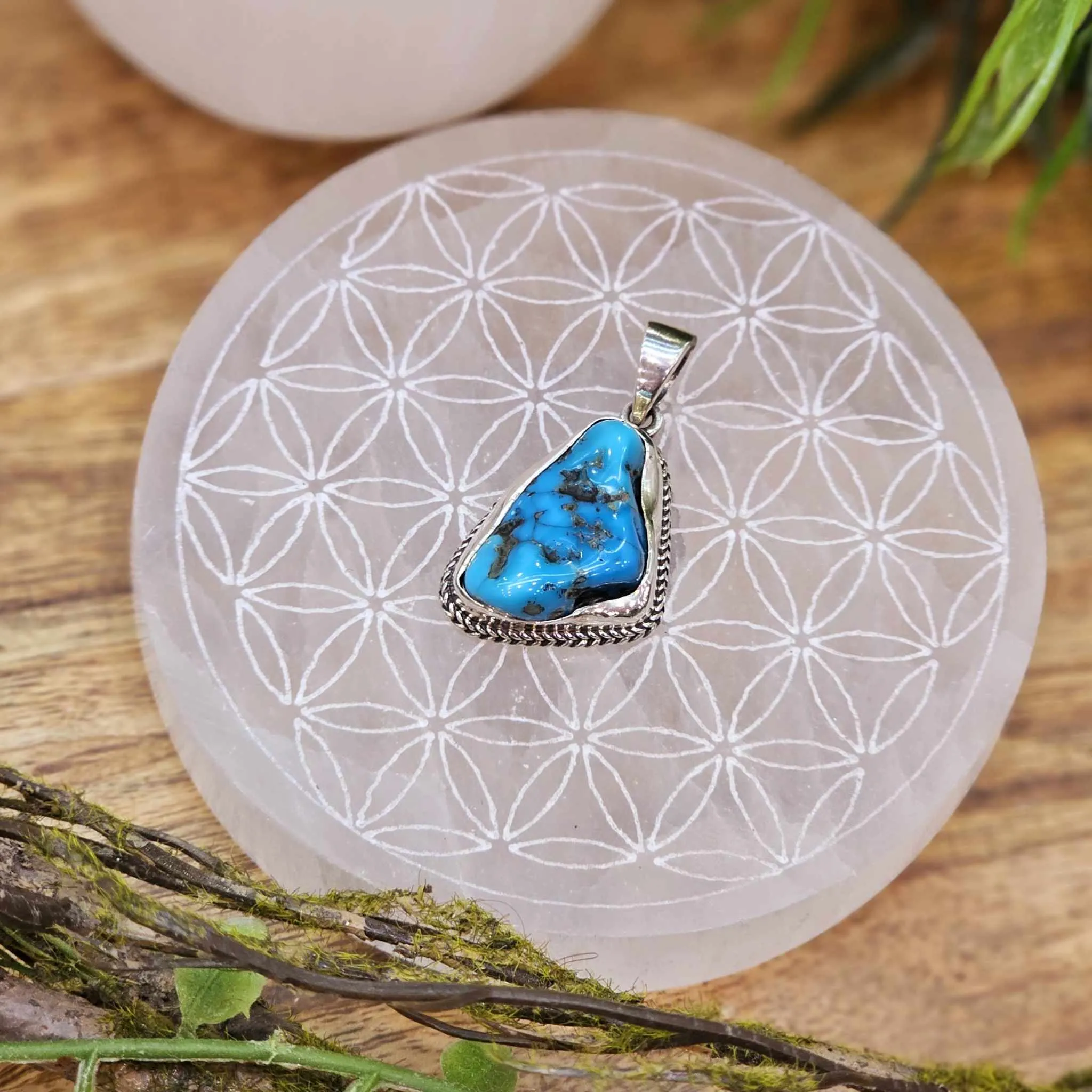 Turquoise Natural Sterling Silver Pendant