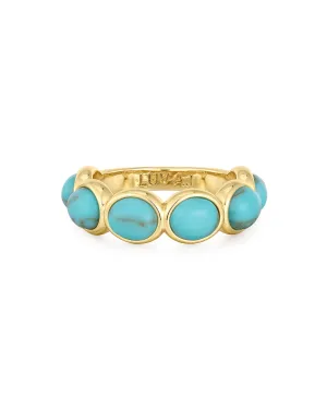 Turquoise Stone Ring- Gold