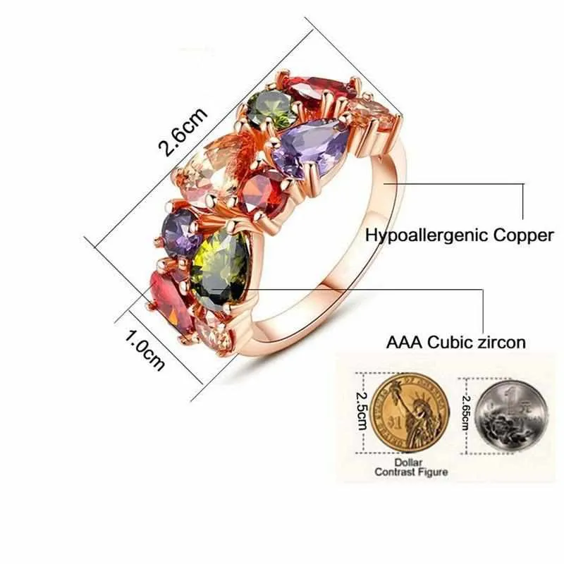 Unique Design Rose Gold Color Mona Lisa Ring