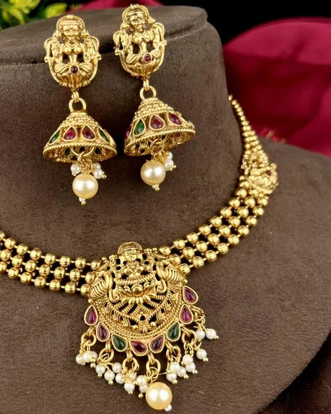 Unique Gold Plated Kemp Stone Necklace JH3558