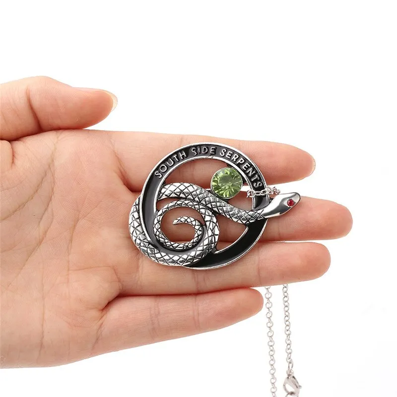 Unique Green Crystal Snake Necklace