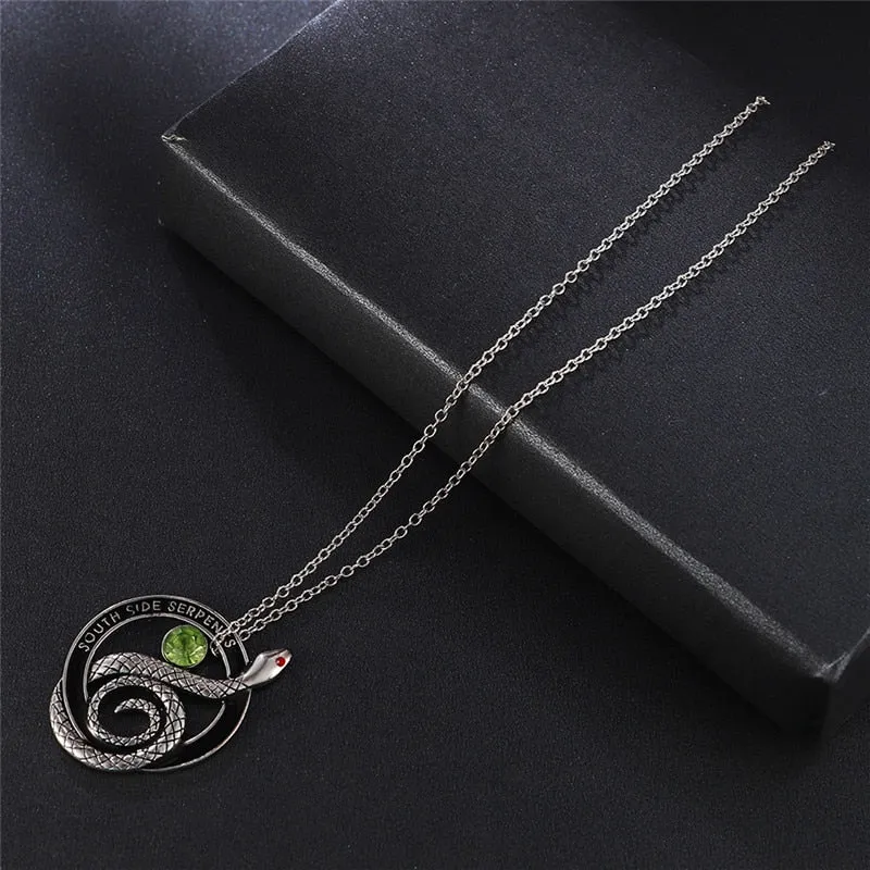 Unique Green Crystal Snake Necklace