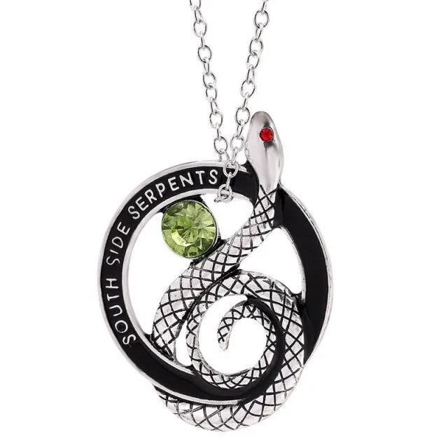 Unique Green Crystal Snake Necklace