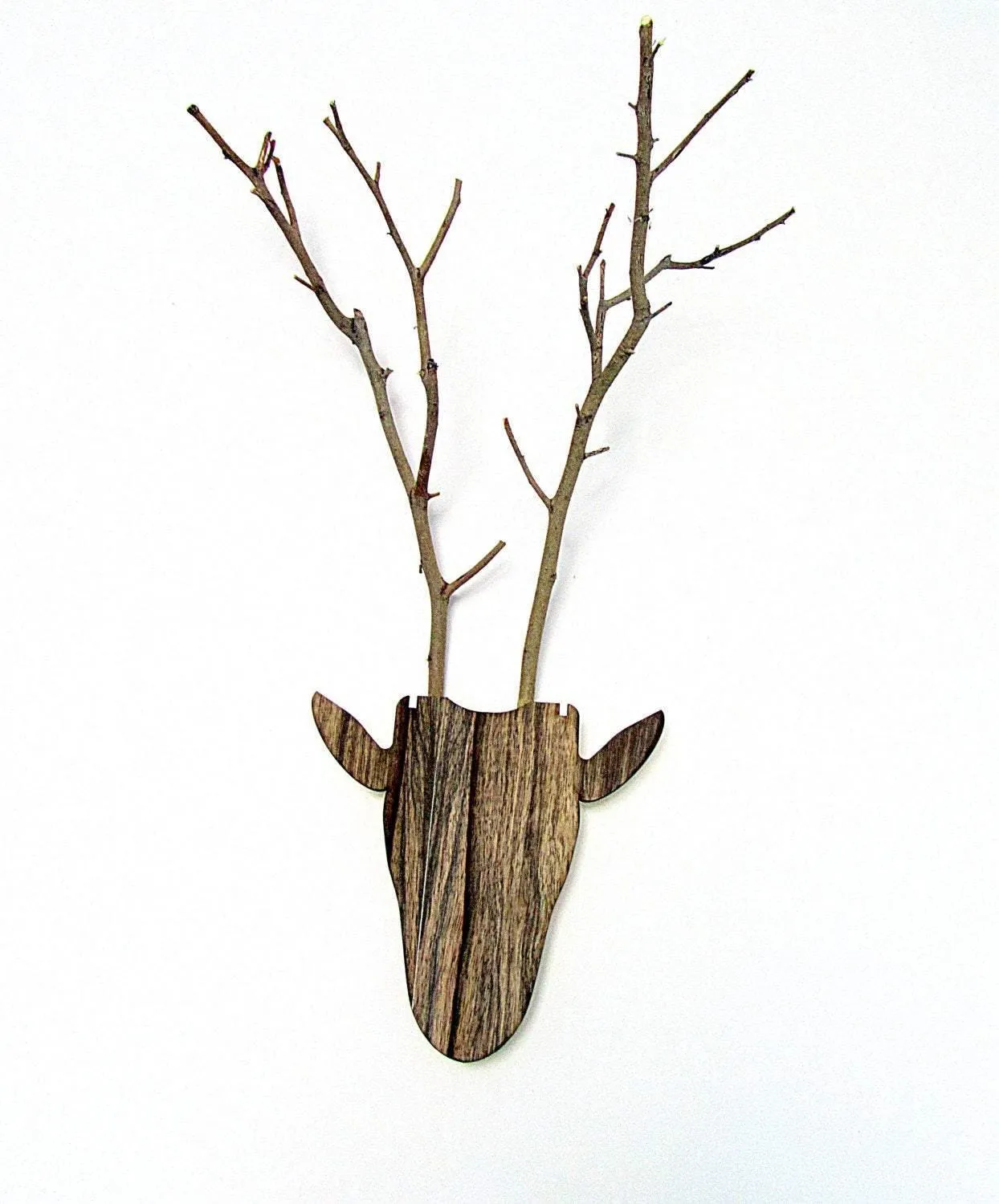 Unique jewelry hanger - Deer head with antlers made from branches