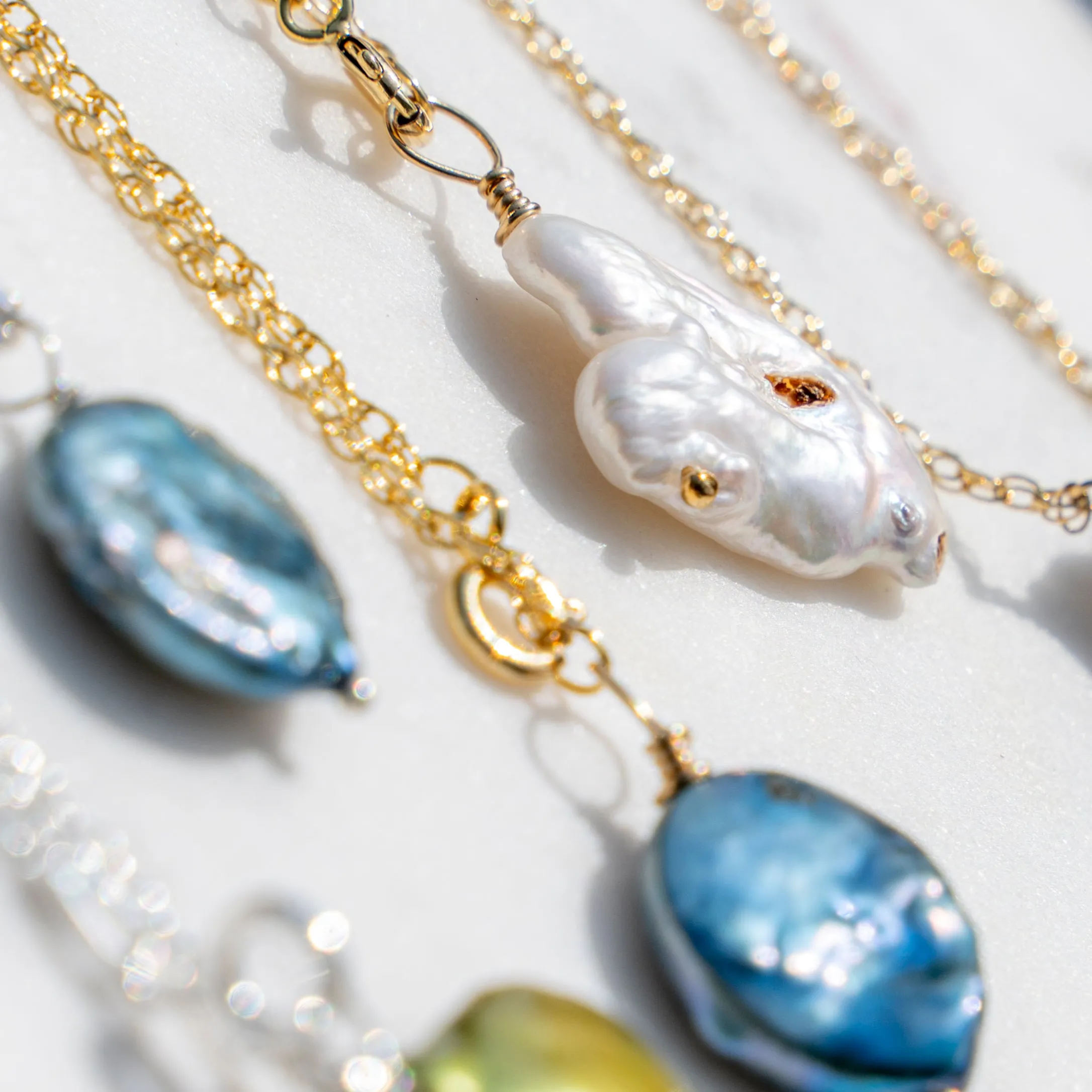 Unique Large Baroque Pearl Necklace