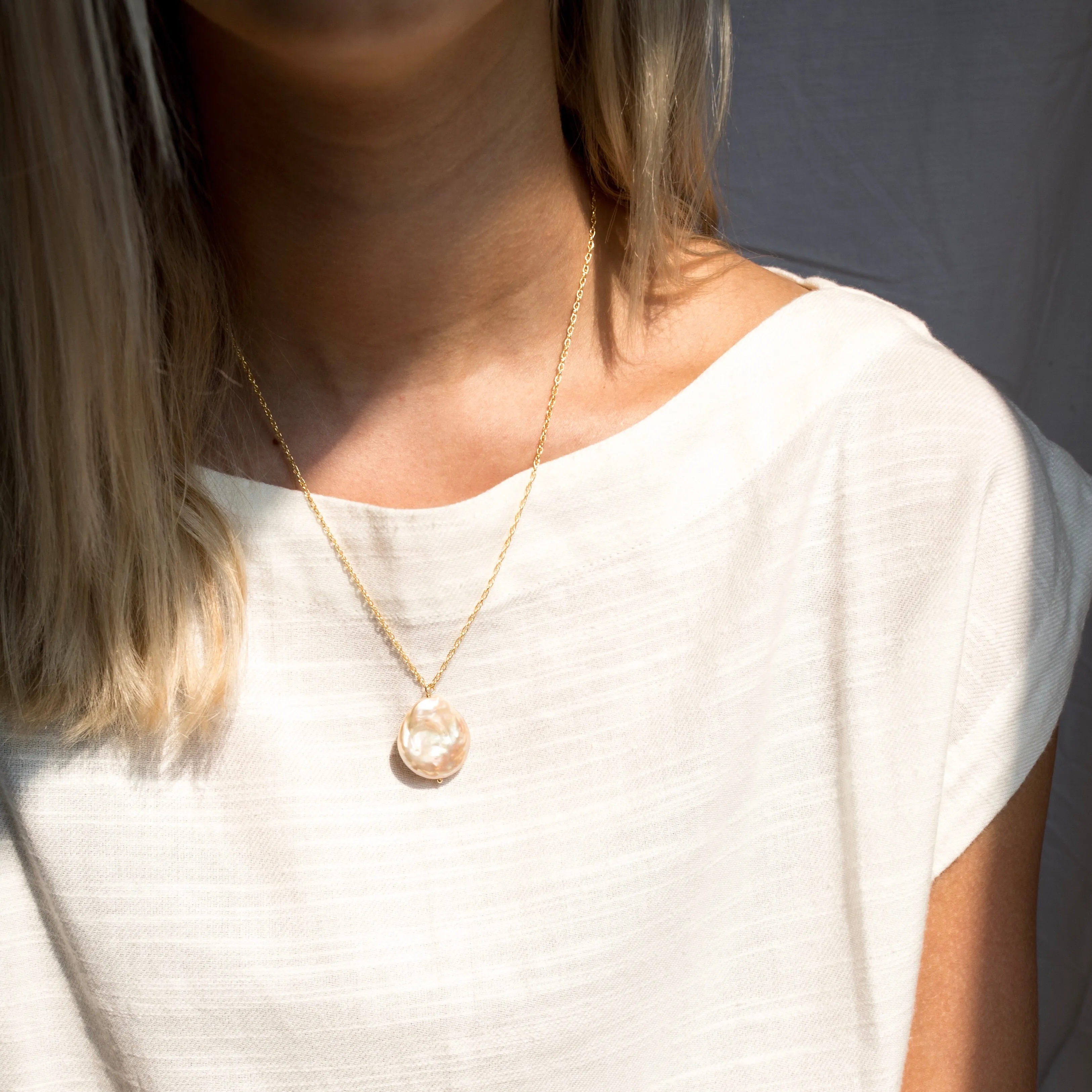 Unique Large Baroque Pearl Necklace