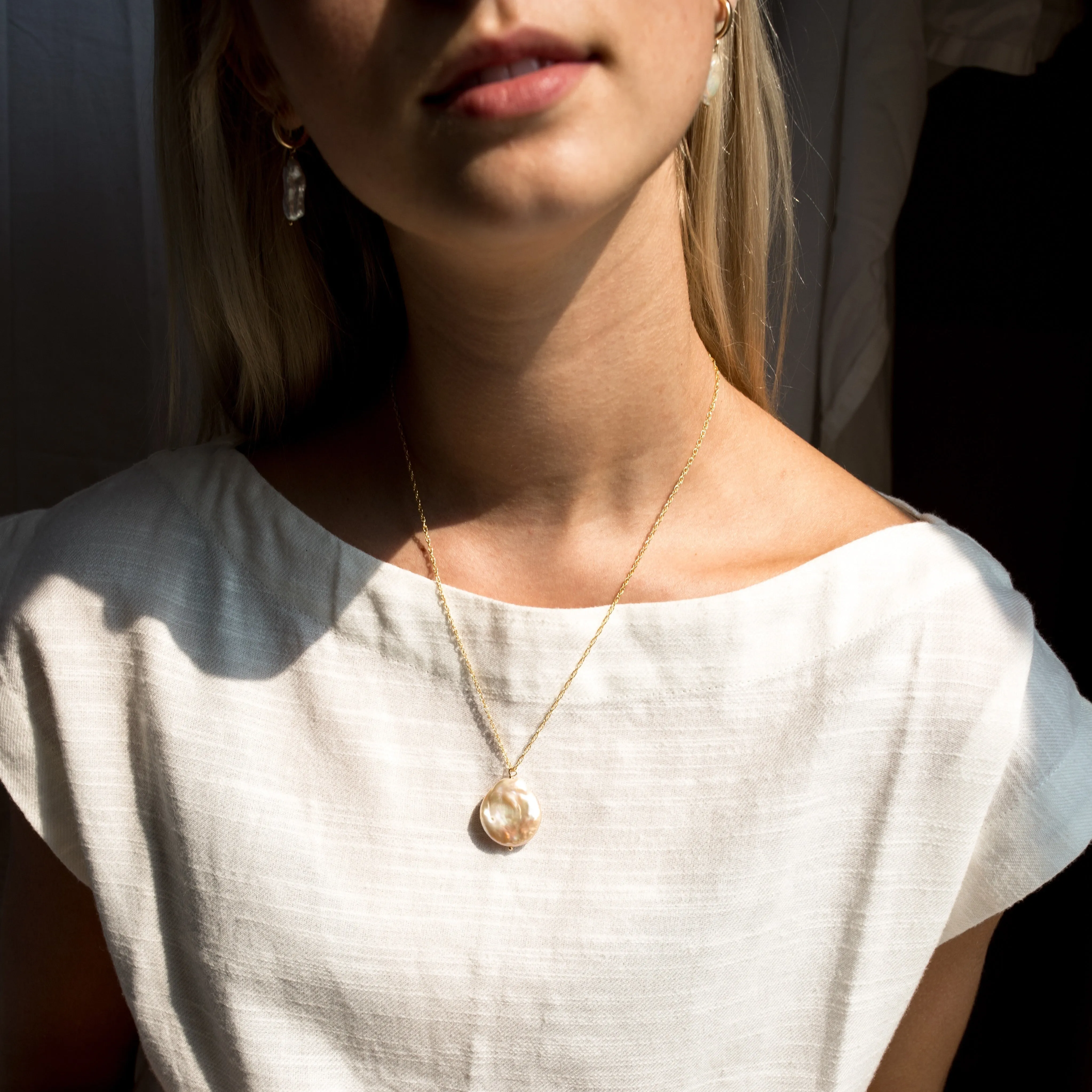 Unique Large Baroque Pearl Necklace
