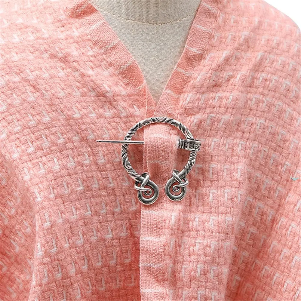 Unique Medieval Cloak Shawl Brooches Pins Personalized Viking Bar Horn Badges Pins Geometric Penannular Broaches for Women Buckle Cape Clasp Pin