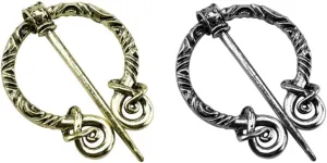 Unique Medieval Cloak Shawl Brooches Pins Personalized Viking Bar Horn Badges Pins Geometric Penannular Broaches for Women Buckle Cape Clasp Pin