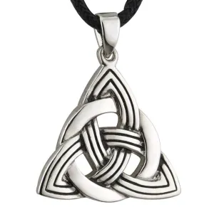 Unique Pewter Style Celtic Trinity Knot Designed necklace On Cord