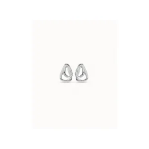 UNO D 50-Sterling silver-plated earrings with 2 overlapping links