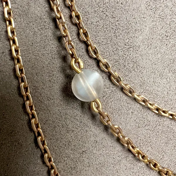 Victorian Moonstone Bead Guard Chain