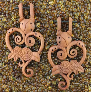 Victorian Rose Stirrup Earrings by Urban Star Organics