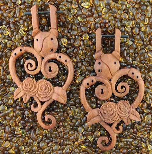 Victorian Rose Stirrup Earrings by Urban Star Organics