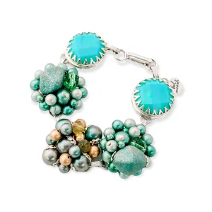 Vintage Aqua Cluster Bracelet