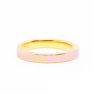 Wander Often Ring, Pink Enamel, Gold
