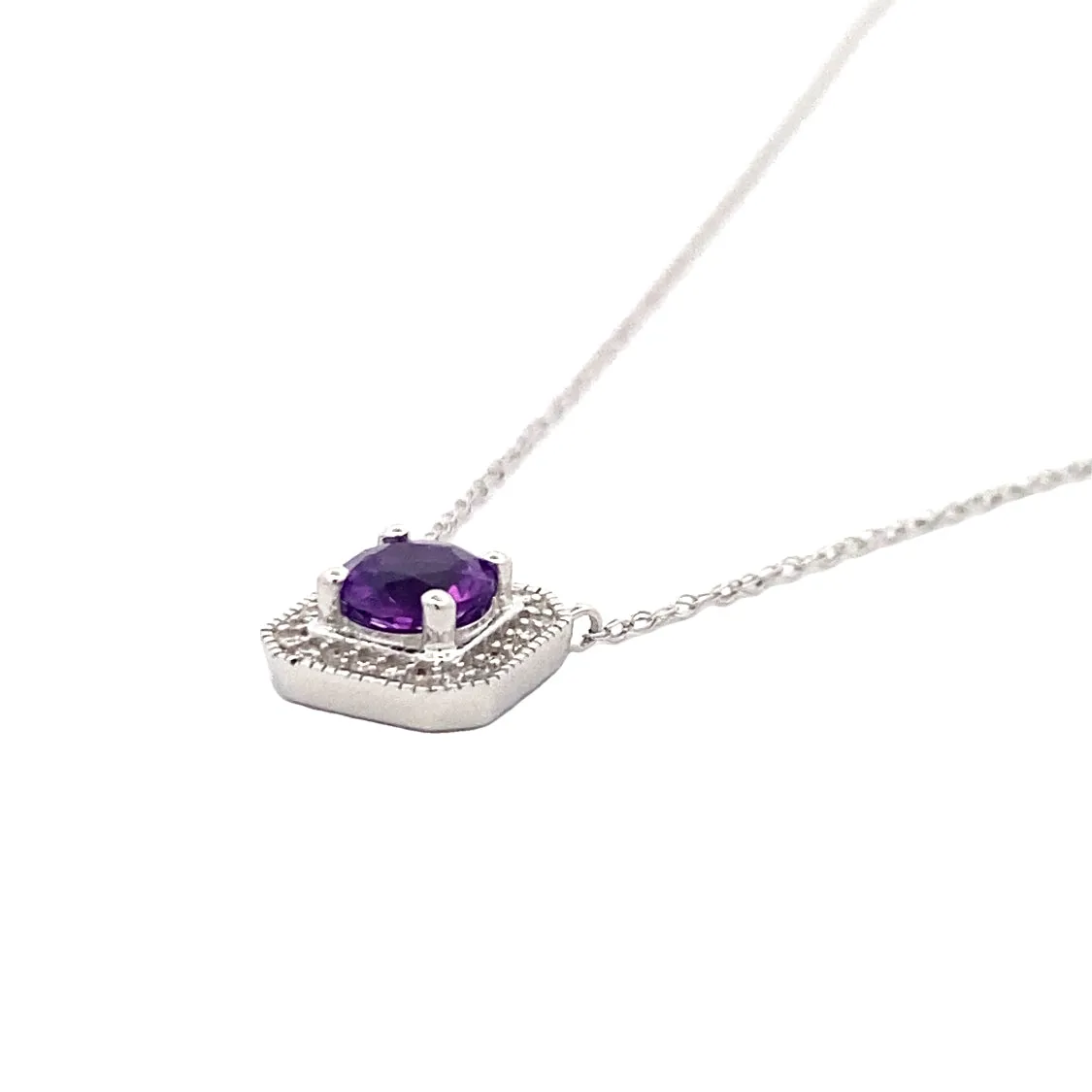 White Gold Drop Style Gemstone Pendants A9892