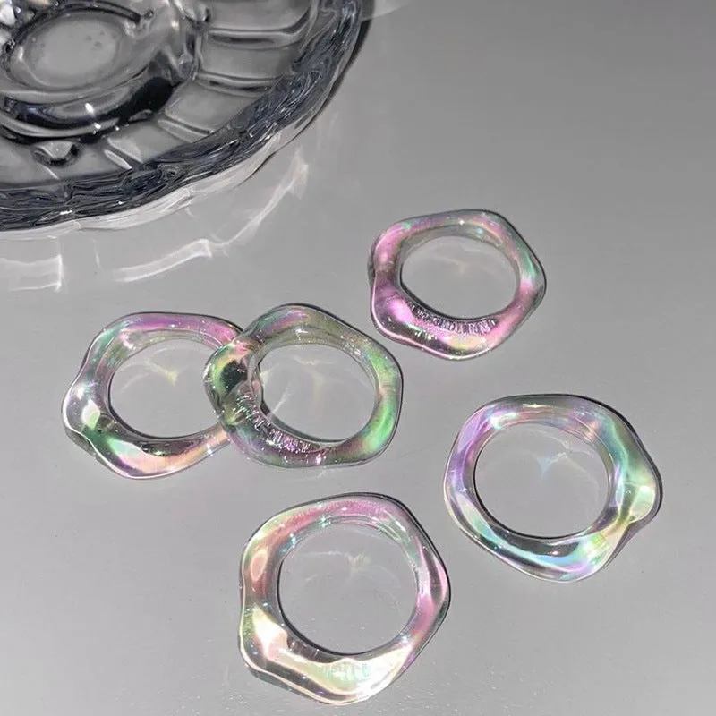 Wholesale Colorful White Geometric Resin Ring