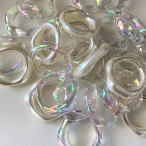 Wholesale Colorful White Geometric Resin Ring