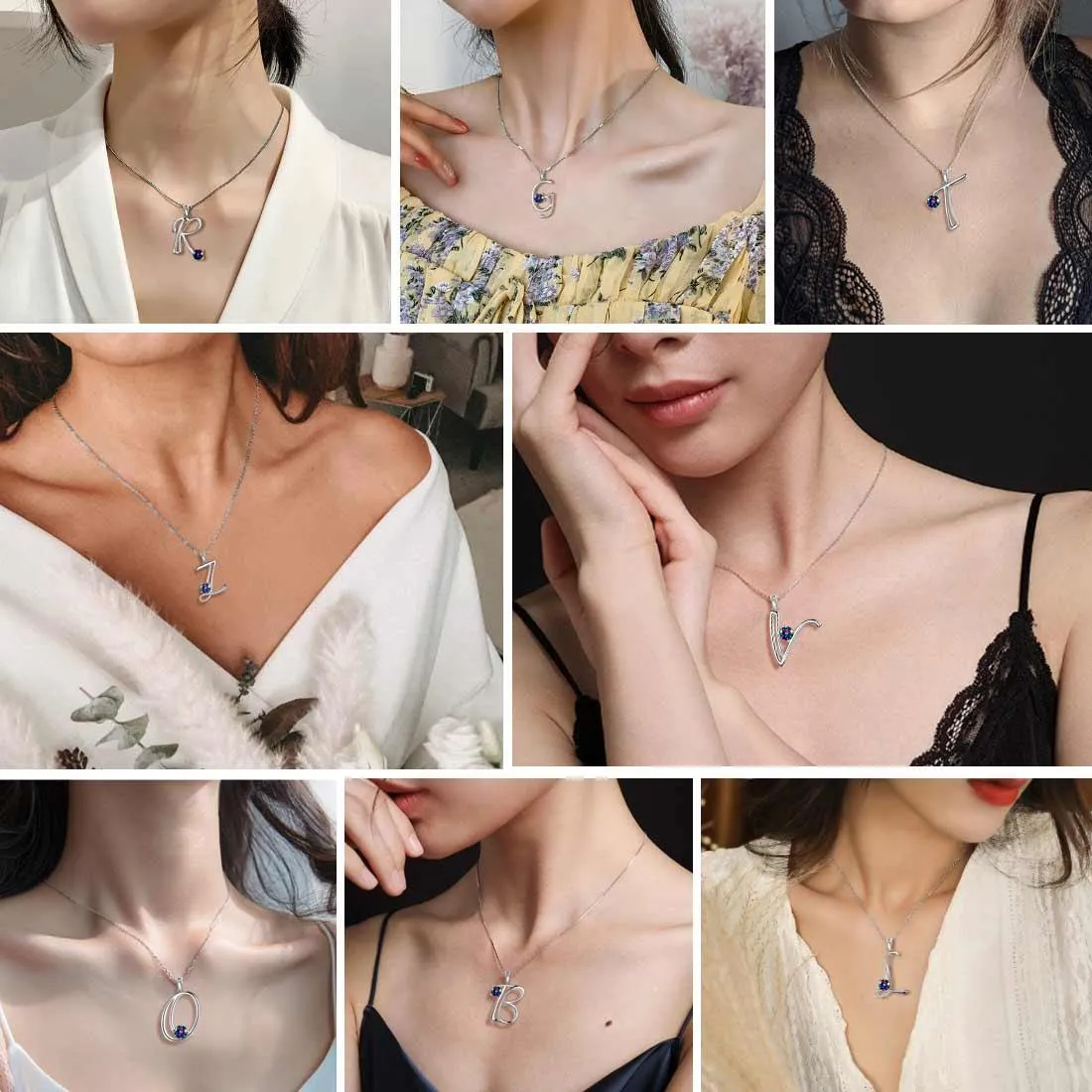 Women Initial G Letter Pendant Necklace Girl Name Jewelry Gift 925 Sterling Silver