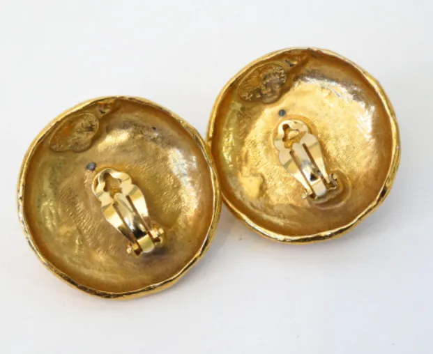 Yves Saint Laurent Raw Quartz Clip Earrings, 1970S