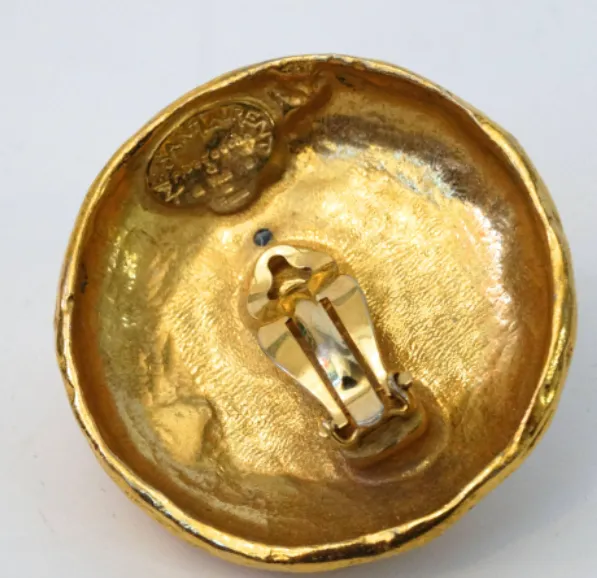 Yves Saint Laurent Raw Quartz Clip Earrings, 1970S